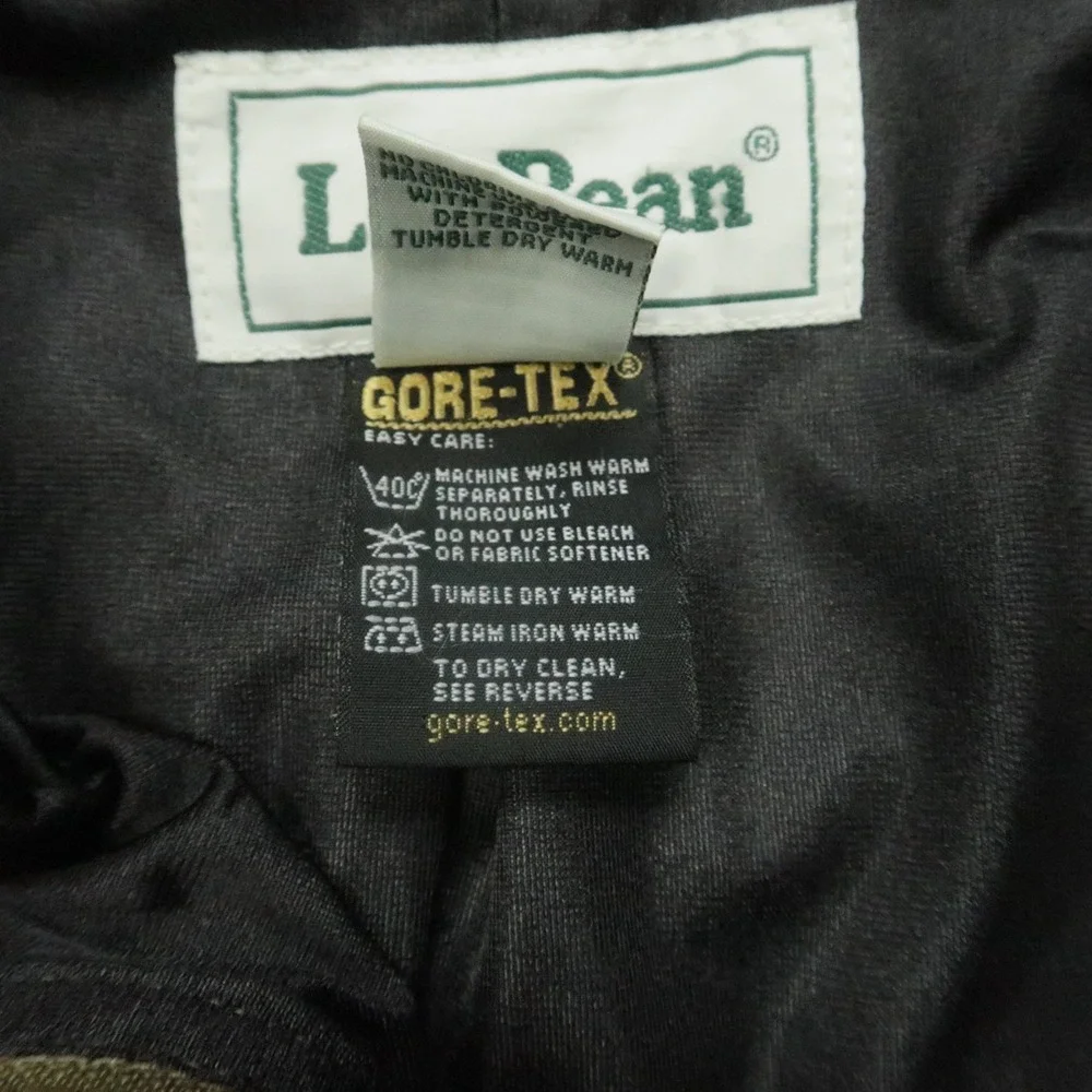 VINTAGE LL Bean Jacket Mens XL Green Brown Gorpcore‎ GTX Full Zip Pockets Chores